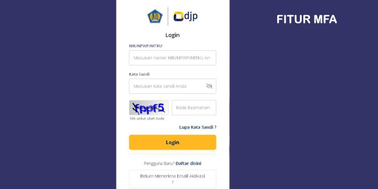 Multi-Factor Authentication login DJP Online